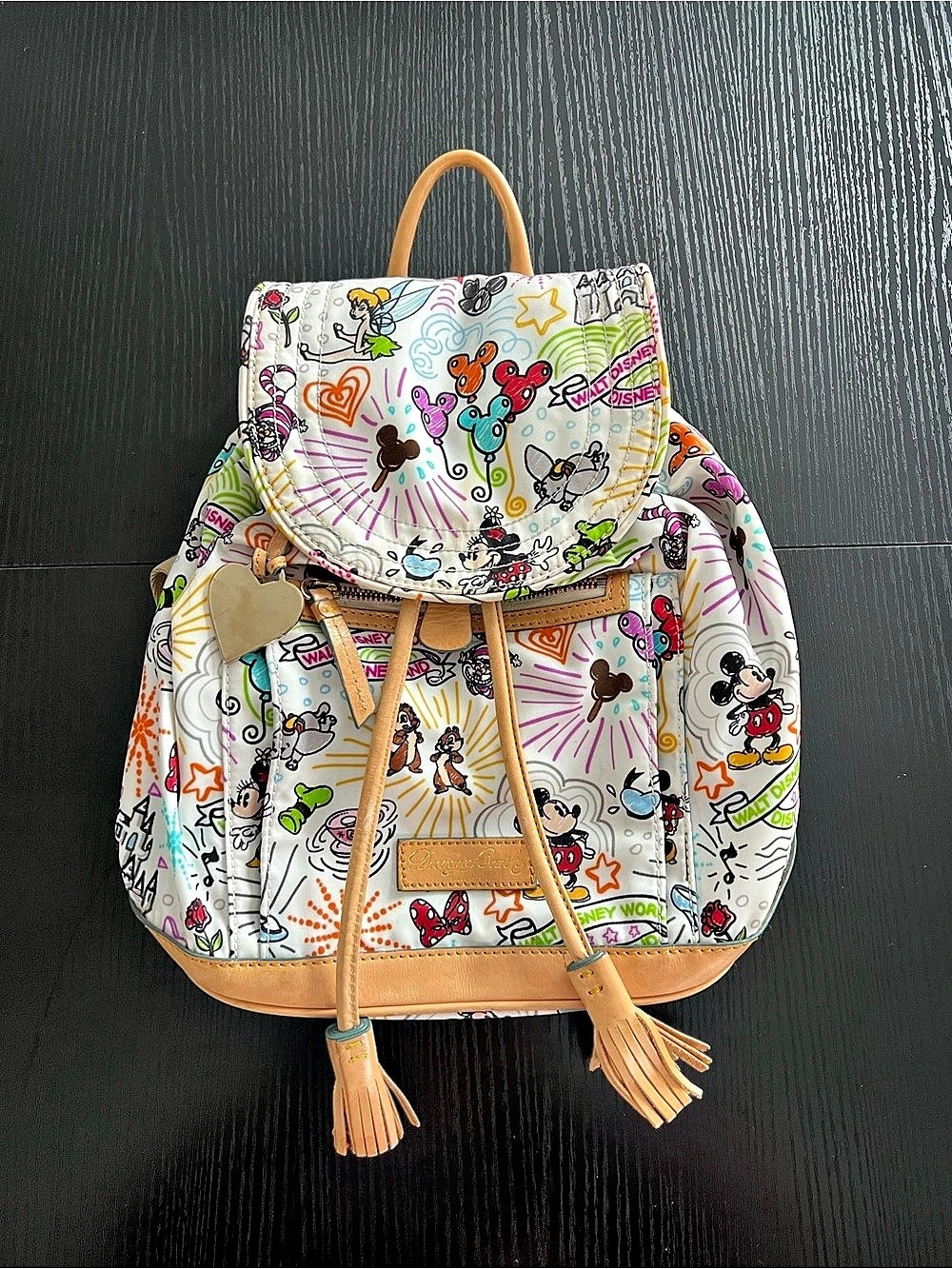 Dooney & Bourke Disney Sketch Nylon Backpack White & Brown